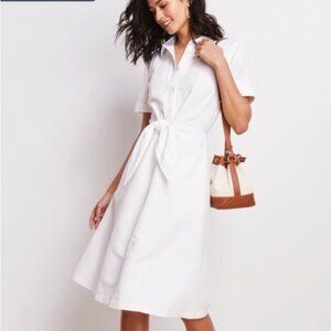 NWT Vineyard Vines White Westerly Tie-Front Linen Dress, Size 12